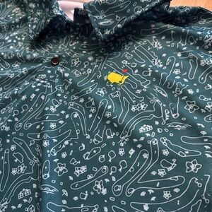 Masters Logo Performance Polo Collared Golf Shirt- Men’s Large